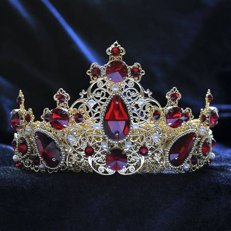 Red Queen Crown Custom Crown Red Tudor Crown Womens Crown Baroque
