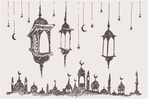 Big Set Of Ramadan Kareem Sketches By Bakani On Creativemarket
