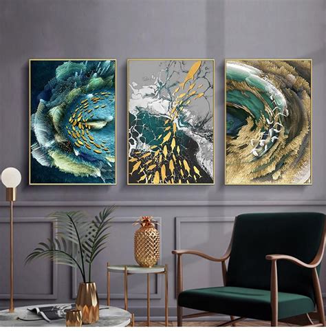 Abstract Aurora Aquatic Marine Wall Art Fine Art Canvas Prints Modern