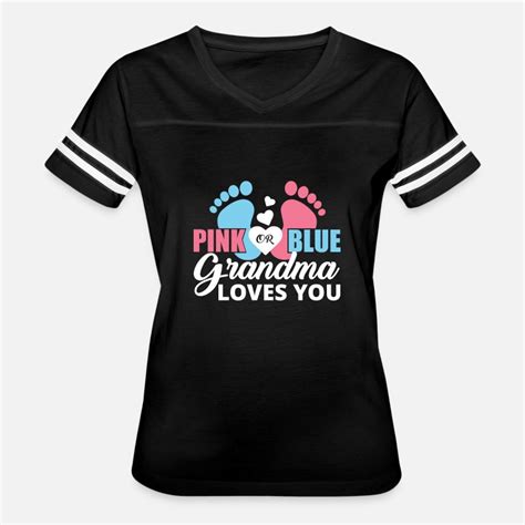 Pink Or Blue Grandma Loves You Gender Reveal Womens Vintage Sport T