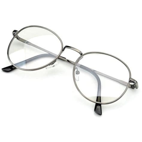 Pensee Large Oversized Metal Frame Clear Lens Round Circle Eye Glasses