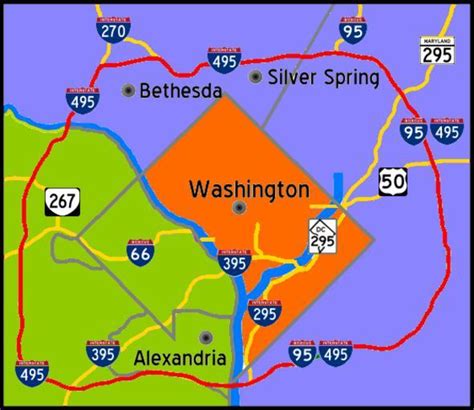 Free Images Capital Beltway Map Color