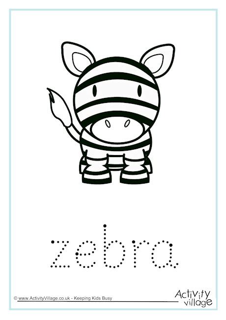 Zebra Word Tracing