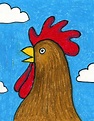 How to Draw a Rooster Head - Art Projects for Kids