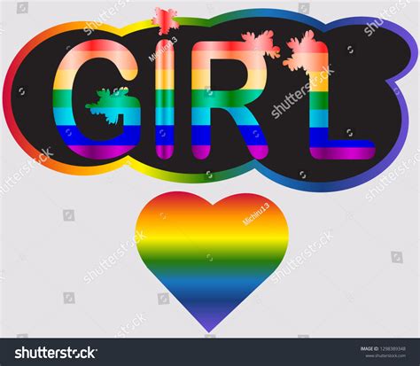 Girl Inscription Rainbow Letters Lgtb Concept Stock Vector Royalty Free Shutterstock