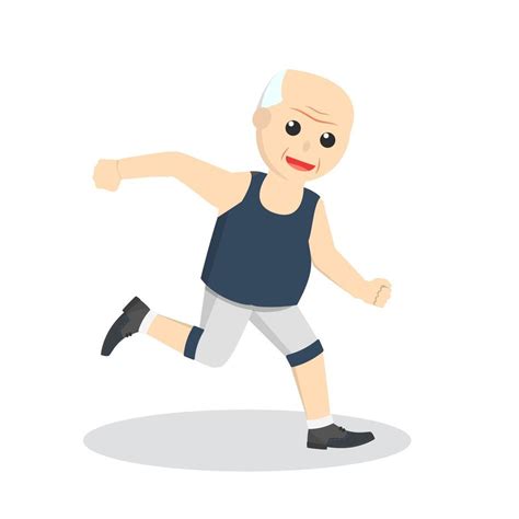 Old Man Running Design Character On White Background 10890227 Vector