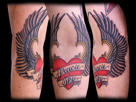 Traditional Winged Heart By Jeff Johnson Tattoonow