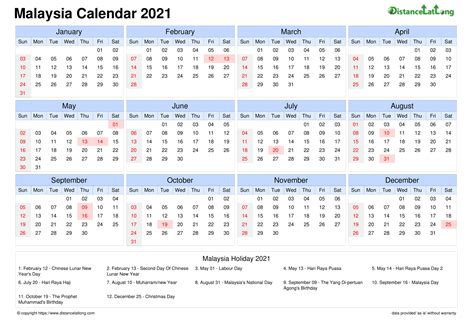Calendar Horizintal Tbl Outer Border Sunday To Saturday Public Holiday
