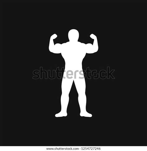 Bodybuilder Icon Muscle Sign Vector Illustration เวกเตอร์สต็อก ปลอดค่าลิขสิทธิ์ 1254727246