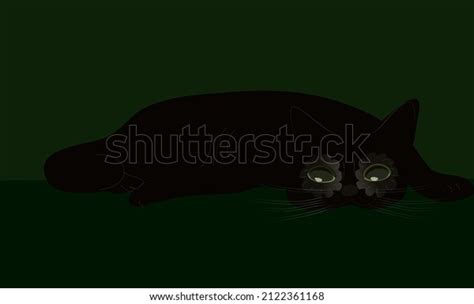 Black Cat Green Eyes Different Poses Stock Vector Royalty Free