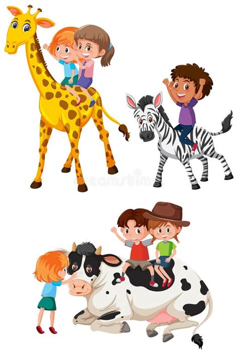 Boy Girl Riding Giraffe Clipart Stock Illustrations 8 Boy Girl Riding
