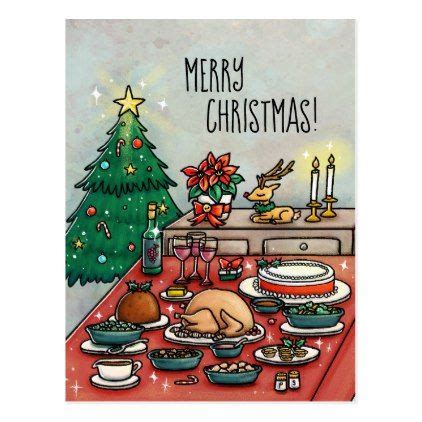 Our best christmas desserts include cookies, pies, gingerbread, and one showstopping cupcake wreath. Cartoon Christmas Dinner Holiday Postcard | Zazzle.com ...