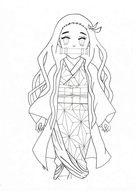 Chibi Nezuko Coloring Pages : Nezuko Sketches Drawings Anime People