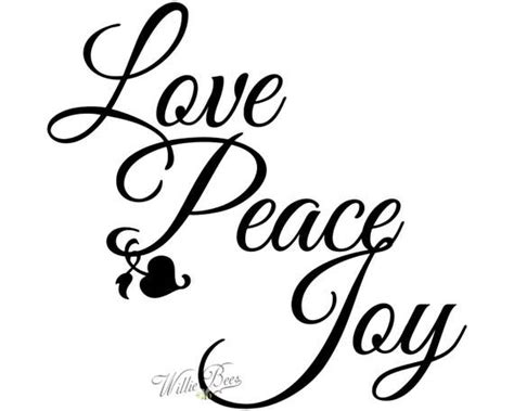 Peace Love Joy Silhouette Words Wall Art Letters Heart Etsy