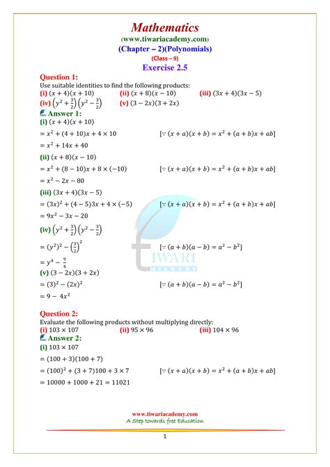 Ncert Solutions For Class 9 Maths Chapter 2 Exercise 25 Hindi And English