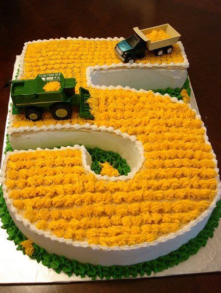 Farm Themed Number 5 Birthday Cake For A Five Year Old