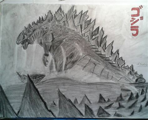 Godzilla Drawing Bilscreen