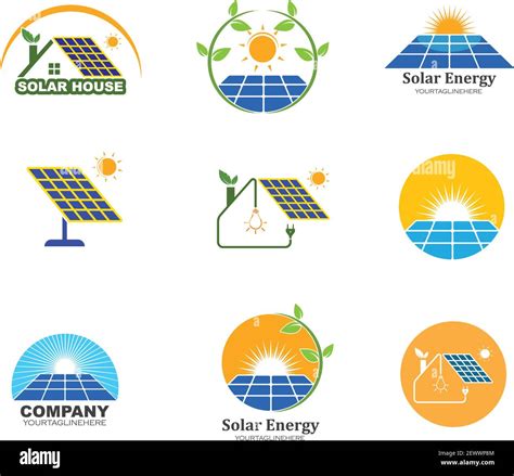 Solar Panel Logo Vector Icon Of Natural Energy Design Stock Vector