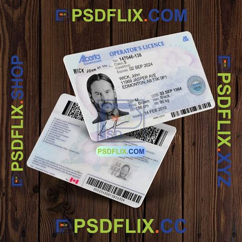 Canada Alberta Driver License Psd Template V2 Psd Hut