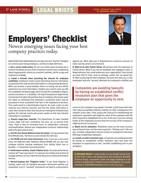 employers checklist