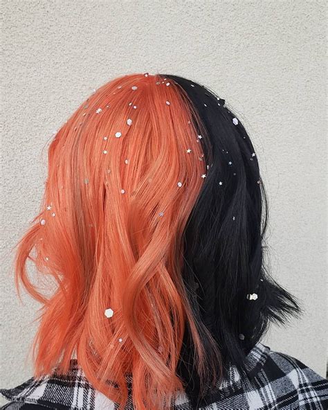 I remember years ago when the whole season/color thing was in fashion. 🖤🧡 im so in love with this half and half hair I did on ...