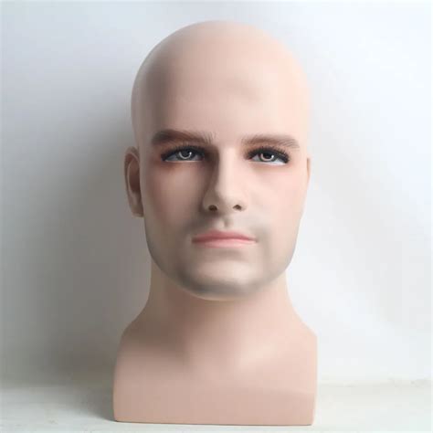 Bald Mannequin Head Stand Soft Pc Really 3d Eyes Manikin Head Wig