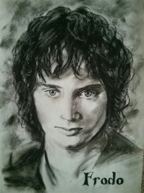 Frodo Baggins The Lord Of The Rings Charcoal Sketch Elijah Wood