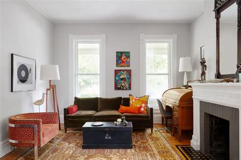 Eclectic Living Room With Orange Chair Hgtv