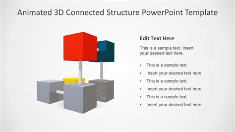 6 Item Animated 3d Connected Structure Powerpoint Template Slidemodel