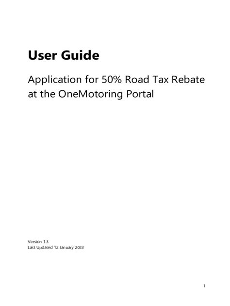 Road Tax Rebate Online