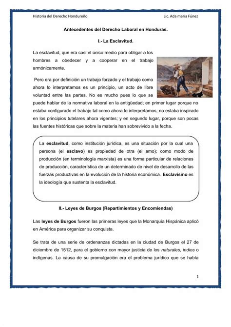 Pdf Antecedentes Del Derecho Laboral En Honduras Pdfslide Net