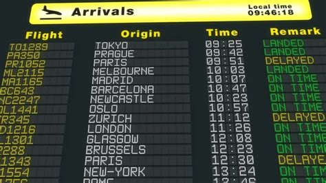Arrival Board At An Airport — Stock Photo © Elxeneize 4427549