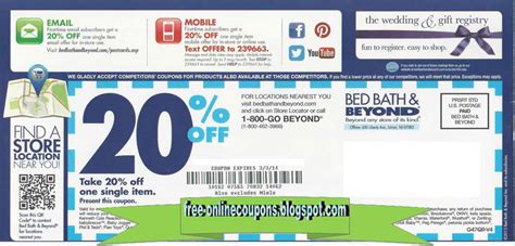 You'll be required to create an account and the discount will automatically be applied to. Printable Coupons 2019: Bed Bath and Beyond Coupons