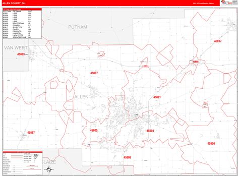 Zip Code Map Allen County Indiana United States Map