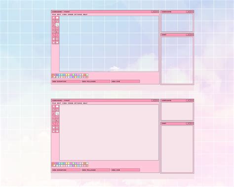 Cute Pink Ms Paint Twitch Overlay Creative Art Stream Personalize 5