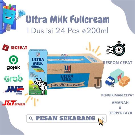 Jual Susu Ultra Milk Uht Full Cream 200ml Dus Di Seller Tetapjaya Ii