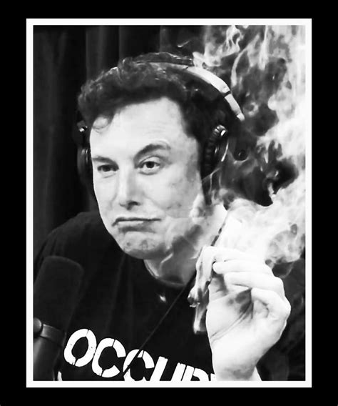 Elon Musk Smoking Meme Rocket Detail In The Smoke Print Artist Signed