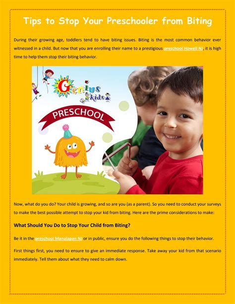 Tips To Stop Your Preschooler From Biting By Genius Kids Academy Issuu
