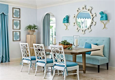 Blue Dining Room Banquette Coastal Dining Room Dining Room Colors Home