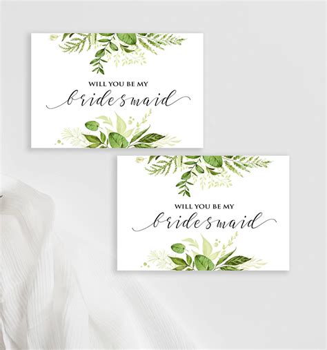How do you ask your bff or family member to 'be my maid of honour'? Will you be my maid of honor card, Bridals sign, Greenery bridesmaid card, Botanical bridesmaid ...