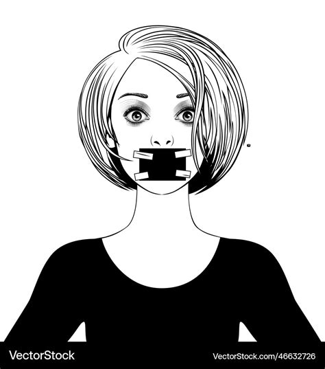Short Haired Blonde Girl With A Scared Face Vector Image
