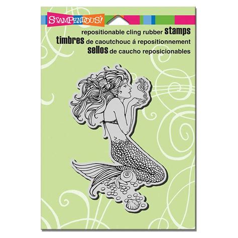 Mermaid Rubber Stamp Summer Scrapbook Mermaid Stamp