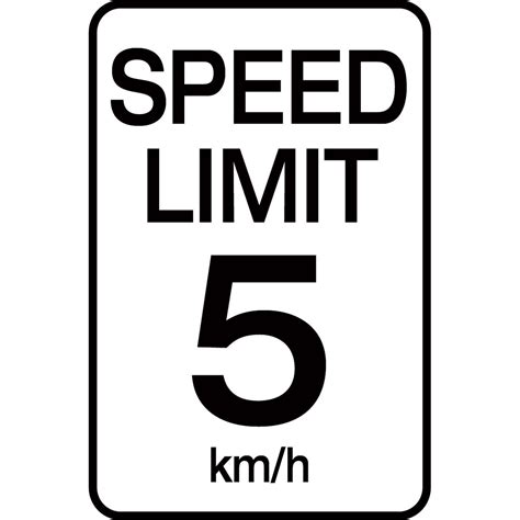Speed Limit 5 Kmh Aluminum Sign