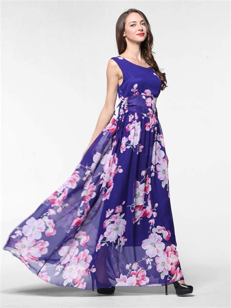 Shop Floral Print Random Maxi Dress Online Shein Offers Floral Print