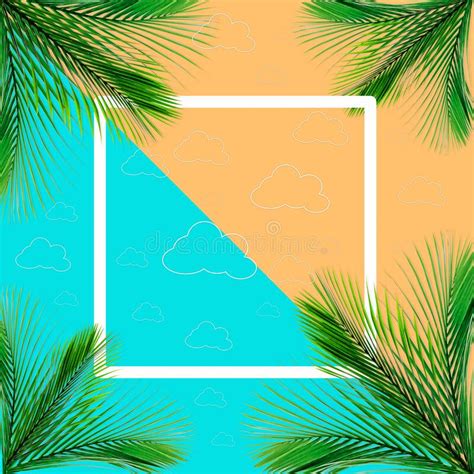 Green Palm Leaves Pattern For Nature Concepttropical Leaf On Orange