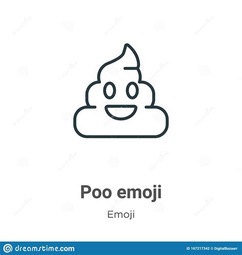 Poo Emoji Outline Vector Icon Thin Line Black Poo Emoji Icon Flat