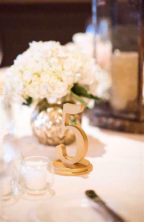 Painted Wedding Table Numbers In Gold Handmade Wedding Decor And Ts