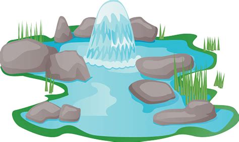 Natural Fountain Spring Water Vector Stock Illustration Download