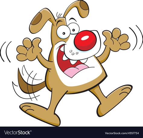 Cartoon Happy Dog Jumping Royalty Free Vector Image