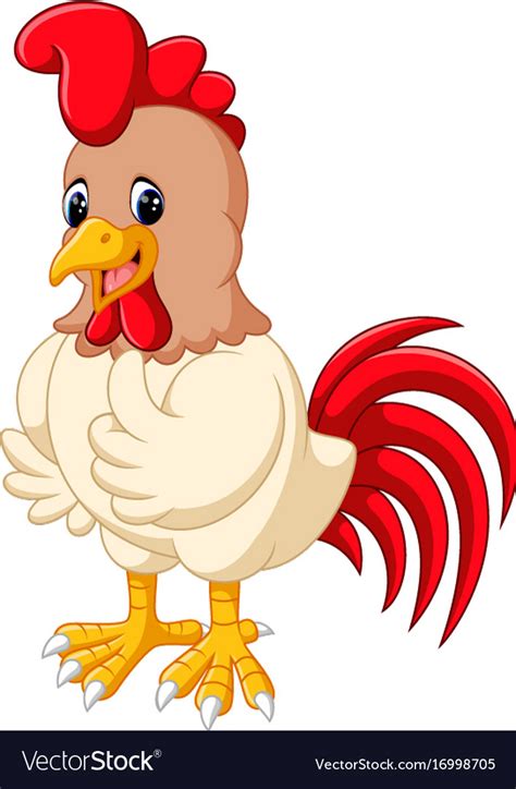 Cartoon Chicken Rooster Royalty Free Vector Image
